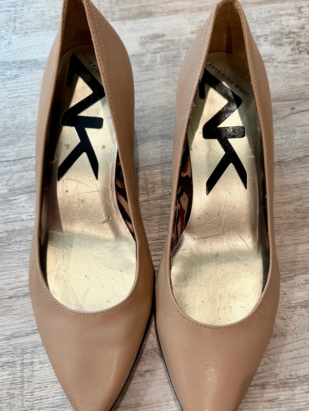 Anne Klein Sport Beige Pointed-Toe Pumps